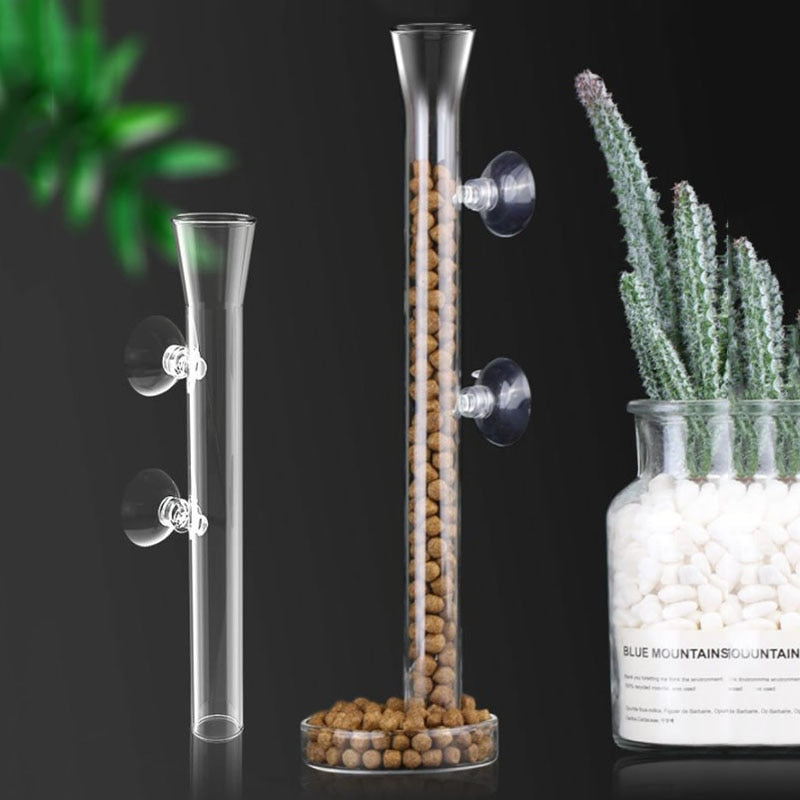 BowLift | Transparent Aquarium Glass Tube Fish Feeder