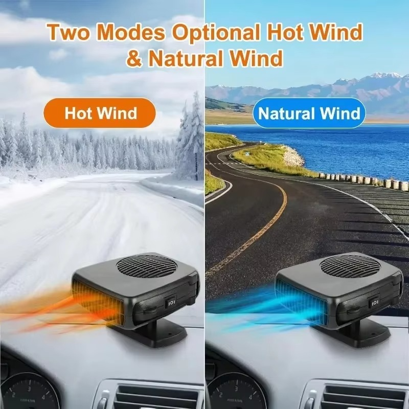 BowLift | Portable Car Heater and Defroster, 2-in-1 Heating and Cooling Fan for Windshield and Cab