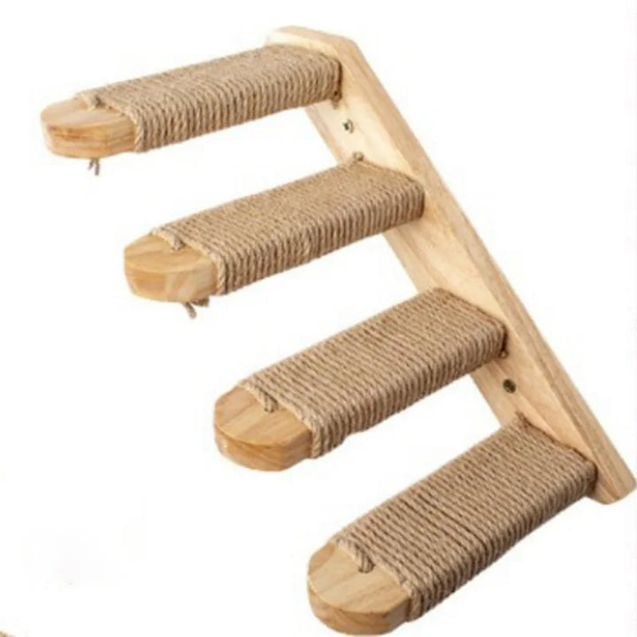 Cat climbing ladder for wall mounting made of wood with sisal Bowlift