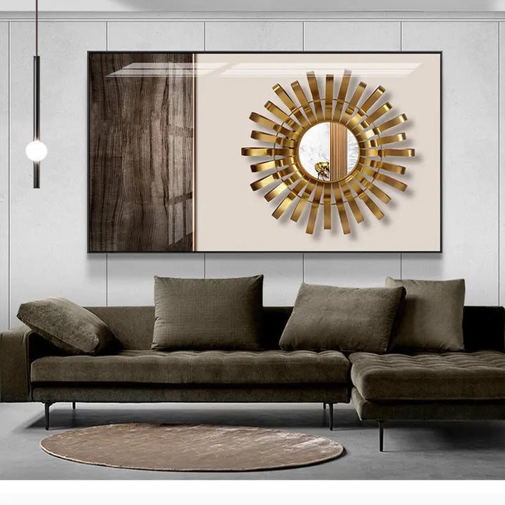 Modern Aesthetics Abstract Sun & Moon Wall Art Fine Art Canvas Prints Pictures For Luxury Loft Living Room Dining Room Lifestyle Art Decor | Bowlift