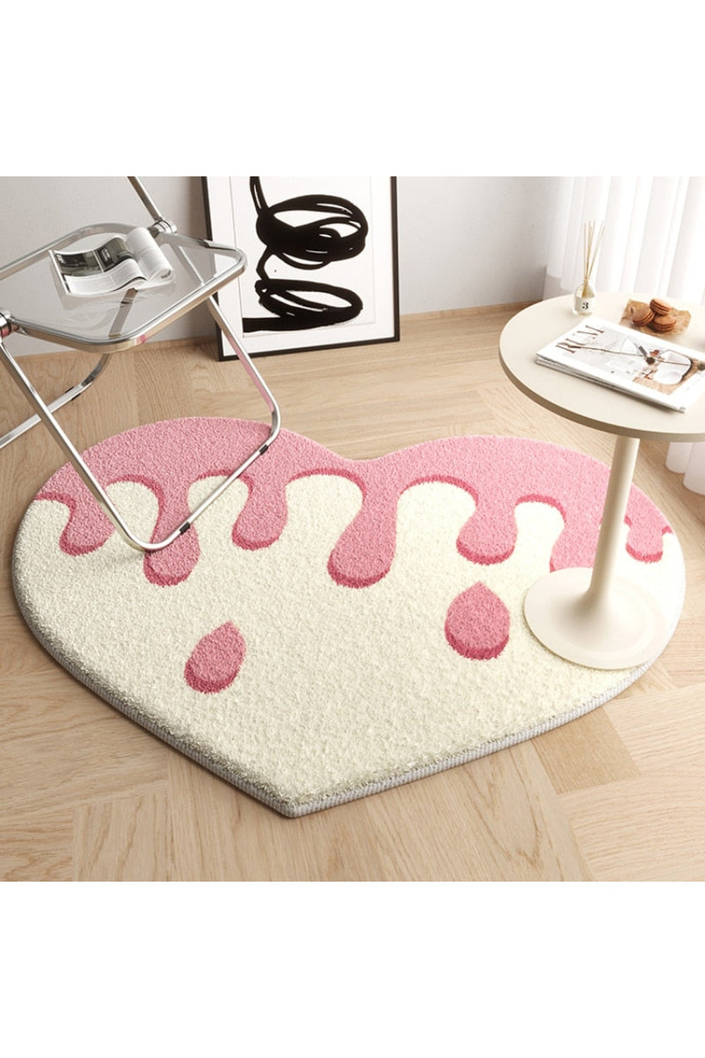 Peach heart rug | Bowlift
