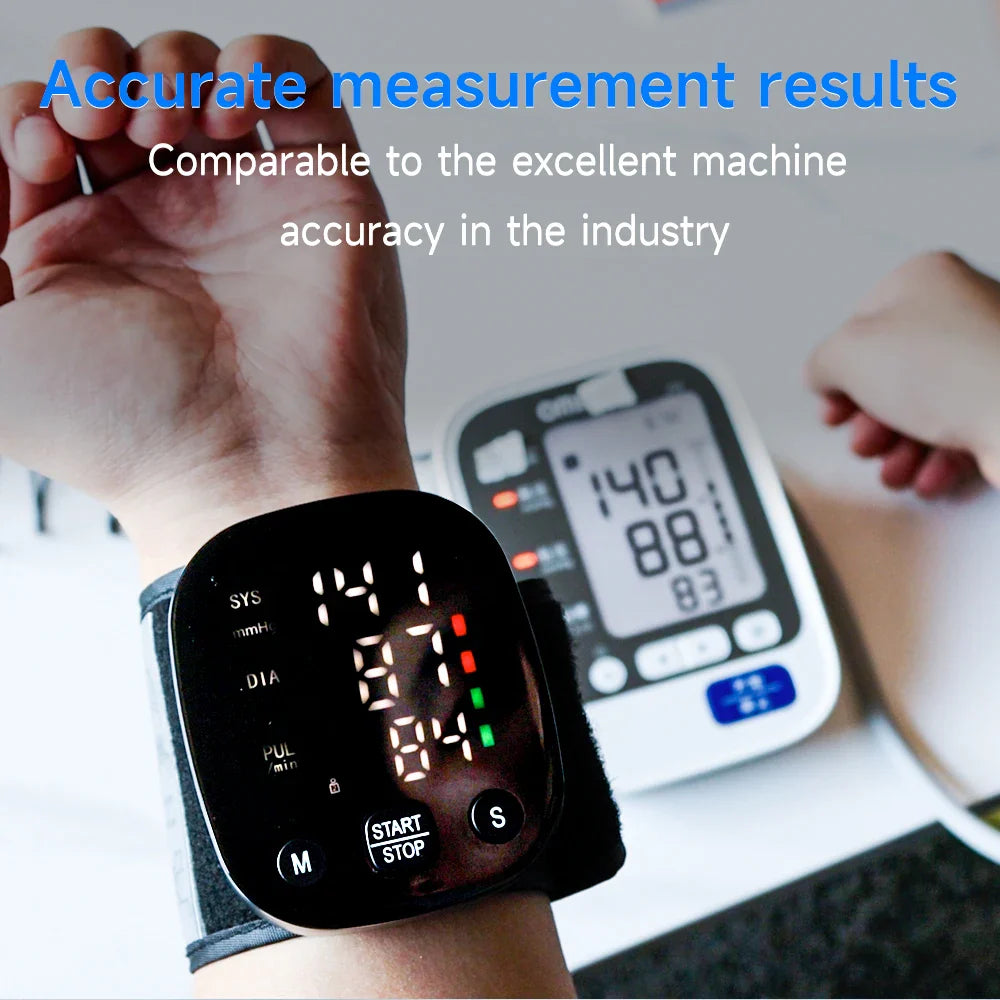BowLift | Rechargeable LED Wrist Blood Pressure Monitor with Voice Function – HeartGuard