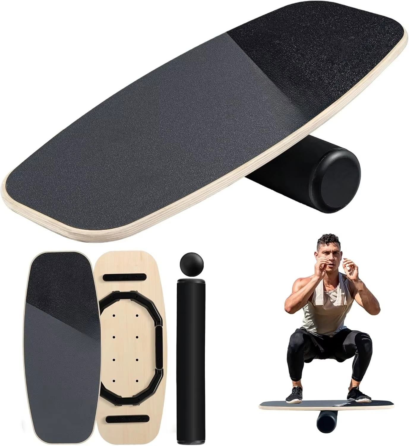 BowLift | 2-in-1 Balance Board Set with Roller & Ball – 9 Adjustable Modes Surf & Wobble Trainer