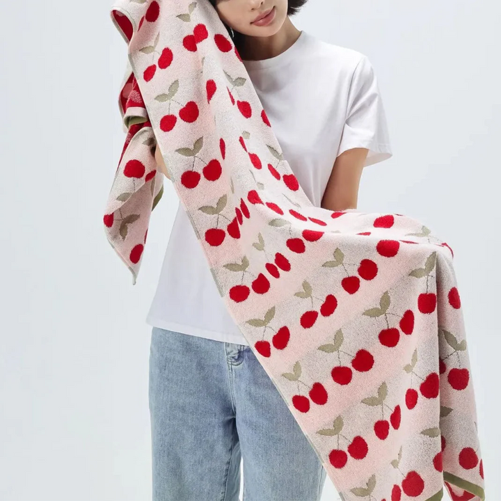 Cherry Cotton Towel | Bowlift