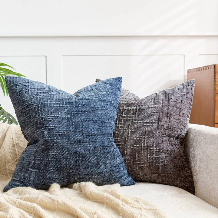 BowLift | Chenille Cushion with Bamboo Texture in Solid Color for Sofa and Bedroom