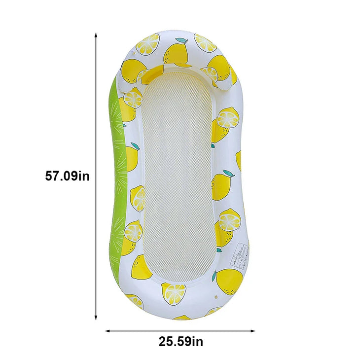 BowLift | AquaLiva Inflatable Swimming Lounger Rooxin | Ergonomic Pool Air Mattress with Mesh & Armrests | For Pool, Lake & Beach