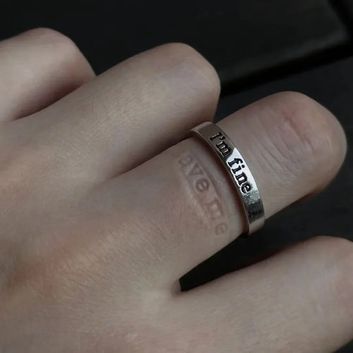 BowLift | I'm Fine Save Me Adjustable Couple Ring