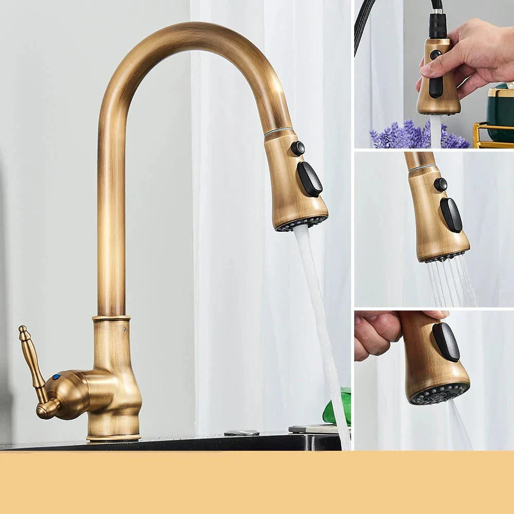 Antique brass faucet – Vintage design for the kitchen | Bowlift