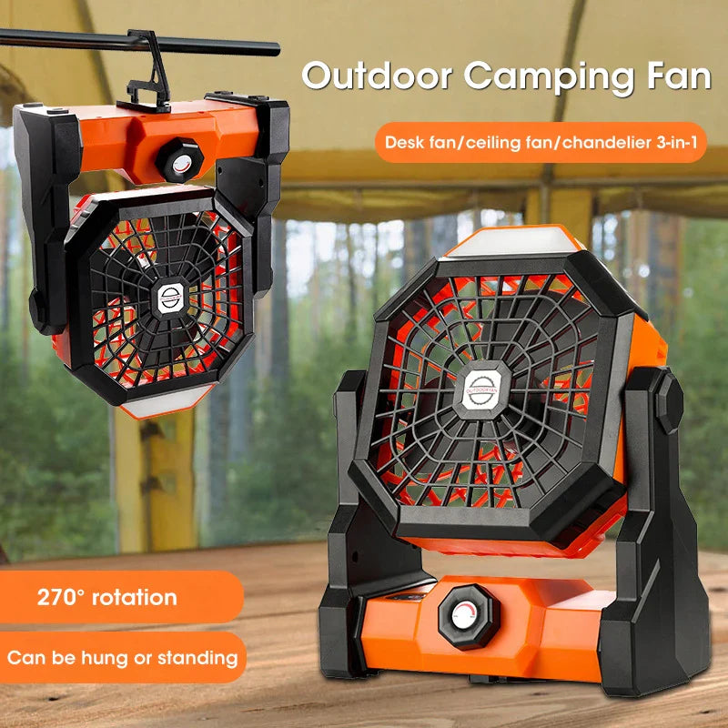 BowLift | Campora BreezeLight | 2-in-1 Camping Fan with LED Lantern | 7800 mAh Battery | 270° Rotatable | USB Rechargeable | For Tent, Outdoor & Travel