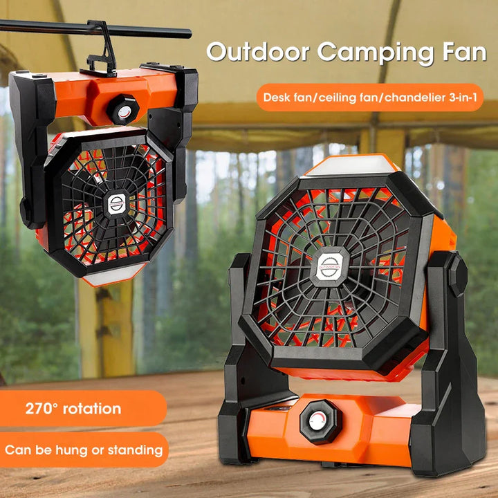 BowLift | Campora BreezeLight | 2-in-1 Camping Fan with LED Lantern | 7800 mAh Battery | 270° Rotatable | USB Rechargeable | For Tent, Outdoor & Travel