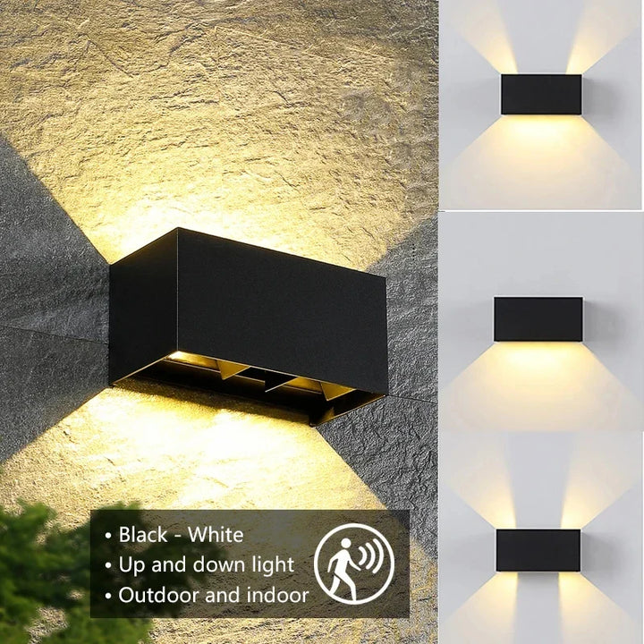 BowLift | SensoLux LED Wall Light | LED Outdoor Wall Light 24W | With Motion Sensor | IP65 Waterproof | Adjustable Spotlight in Black/White