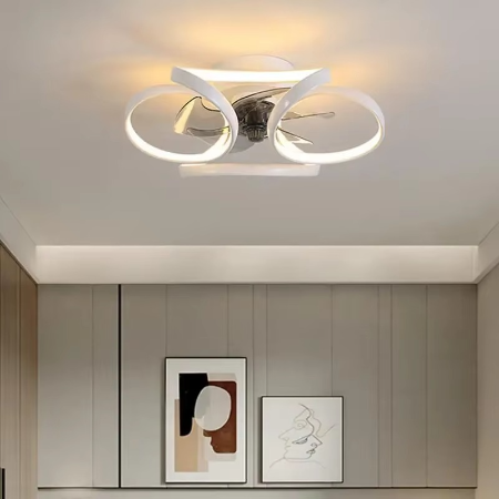 BowLift | Stylish LED Ceiling Fan Chandelier with Remote & App Control for Modern Home