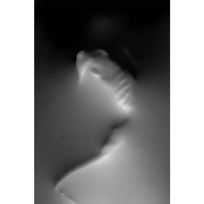 Modern Art Abstract Ghostly Figures In The Wall Canvas Prints Black White Wall Art Posters Pictures For Living Room Bedroom Art Decor | Bowlift