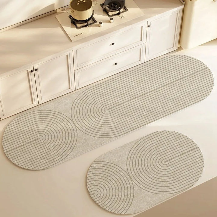 BowLift | Kitchen & Bath Mat AquaStone | Diatomite & Velvet Look | Super Absorbent & Non-Slip | Washable & Durable