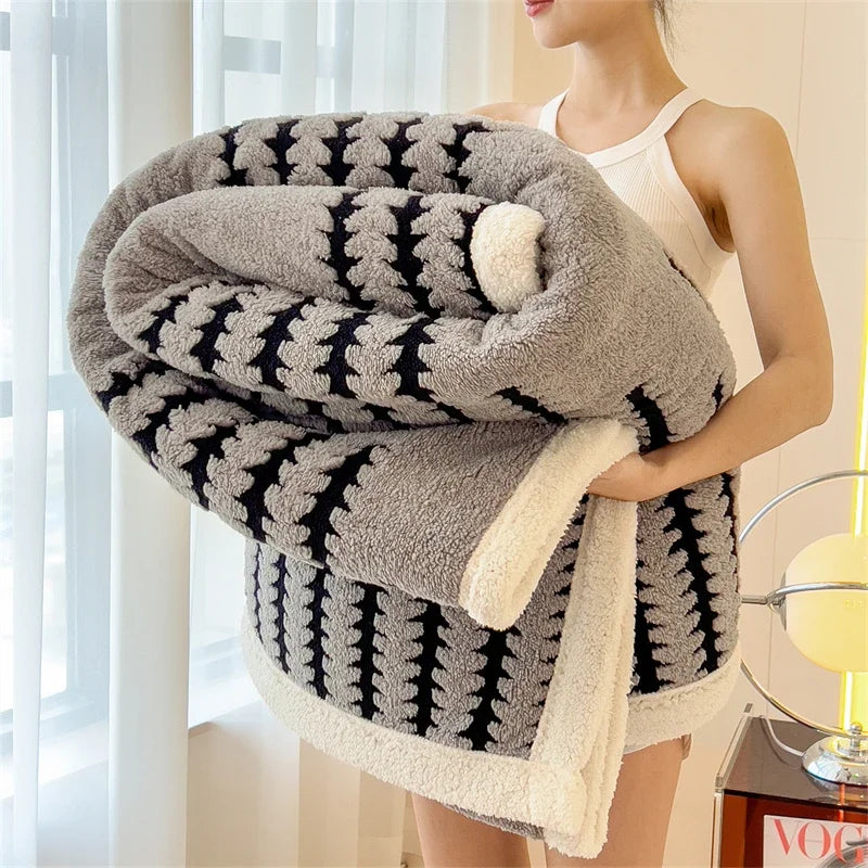 BowLift | Velvory | Extra Thick Cozy Blanket | Super Soft Flannel & Velvet Blanket | Skin Friendly, Fluffy & Warming | Luxury Blanket for Bed, Sofa & Travel
