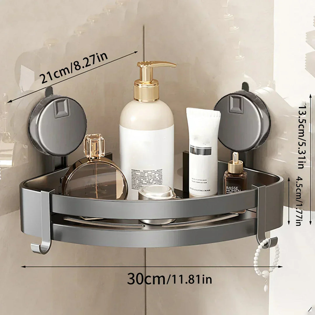 Hoekora Bathroom Organizer with Suction Cups Without Drilling | Bowlift