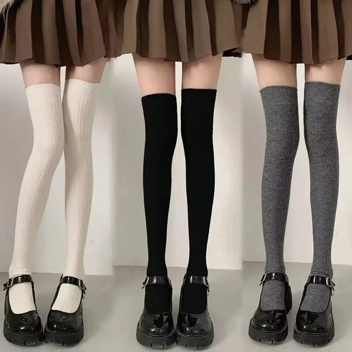 BowLift | WoolLuxe Women's Overknee Socks | Autumn & Winter | Warm & Thick | Solid Colors | 60–65 cm