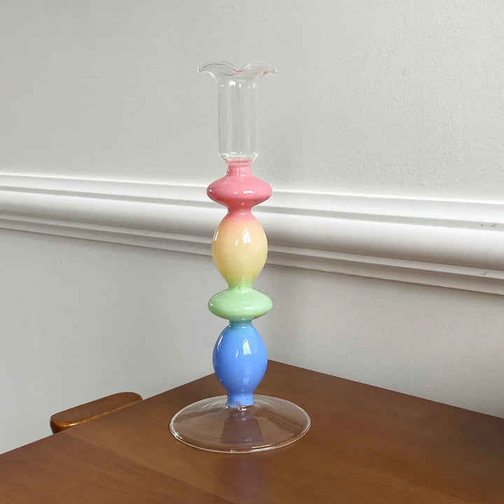 Rainbow Gradient Glass Candle Holder | Bowlift