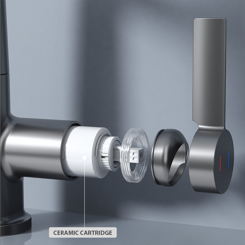 BowLift | Modern Sleek Waterfall Temperature Display Faucet