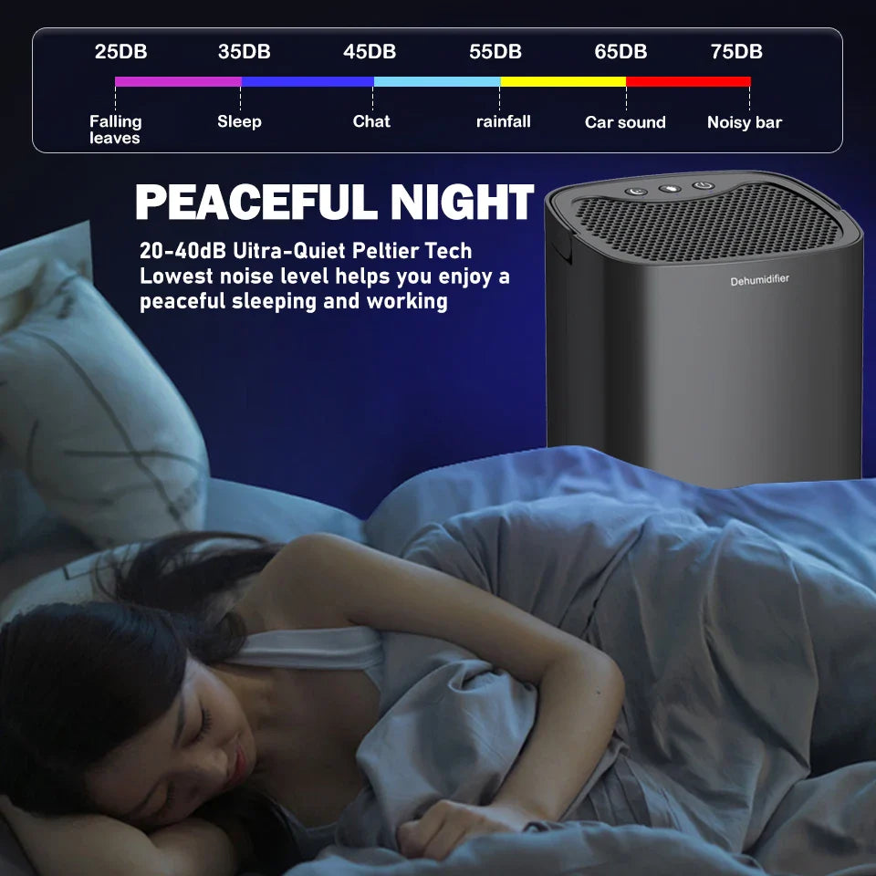BowLift | 1000ml Portable 2-in-1 Dehumidifier with Air Filter & Night Light – Aveline