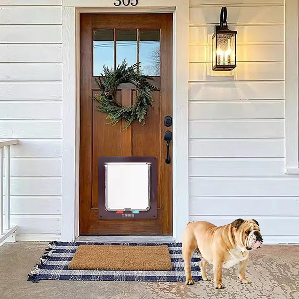 4 Way Pet Door for Cats and Dogs Bowlift