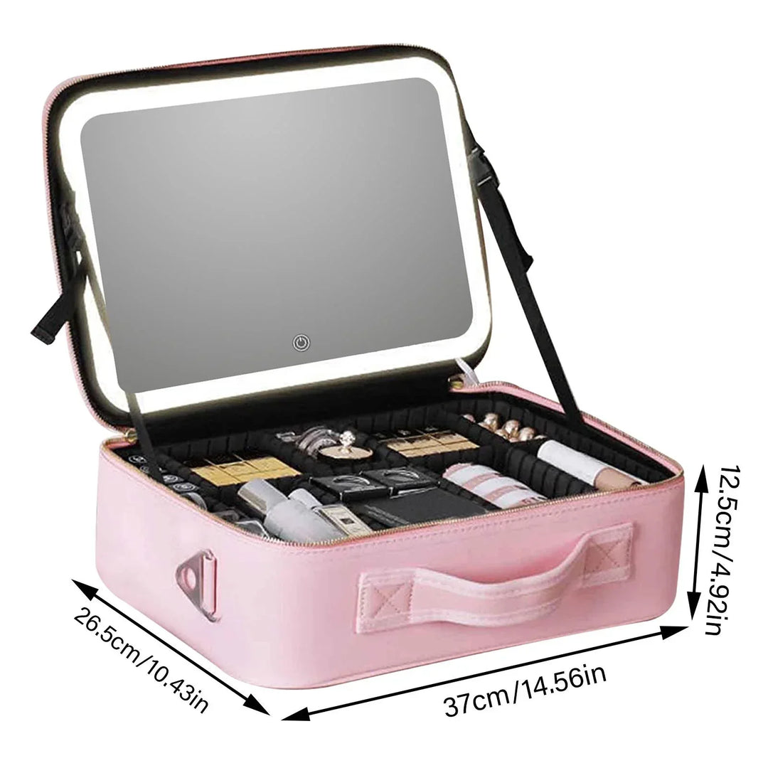 BowLift | Travel Cosmetic Case LED Mirror Makeup Bag