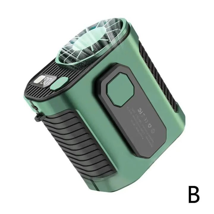 20000mAh Portable Waist Fan - Strong Wind Hanging Neck Fan with Power Bank and LED Lighting for Outdoor Sports and Work | Bowlift