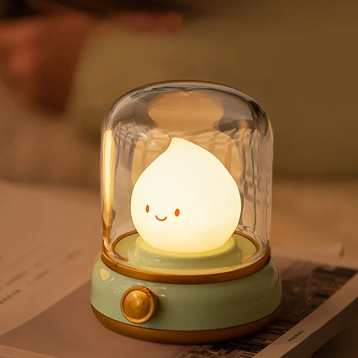 BowLift | LumiFlame LED Night Light | Retro Oil Design | USB Rechargeable | Warm Mood Light
