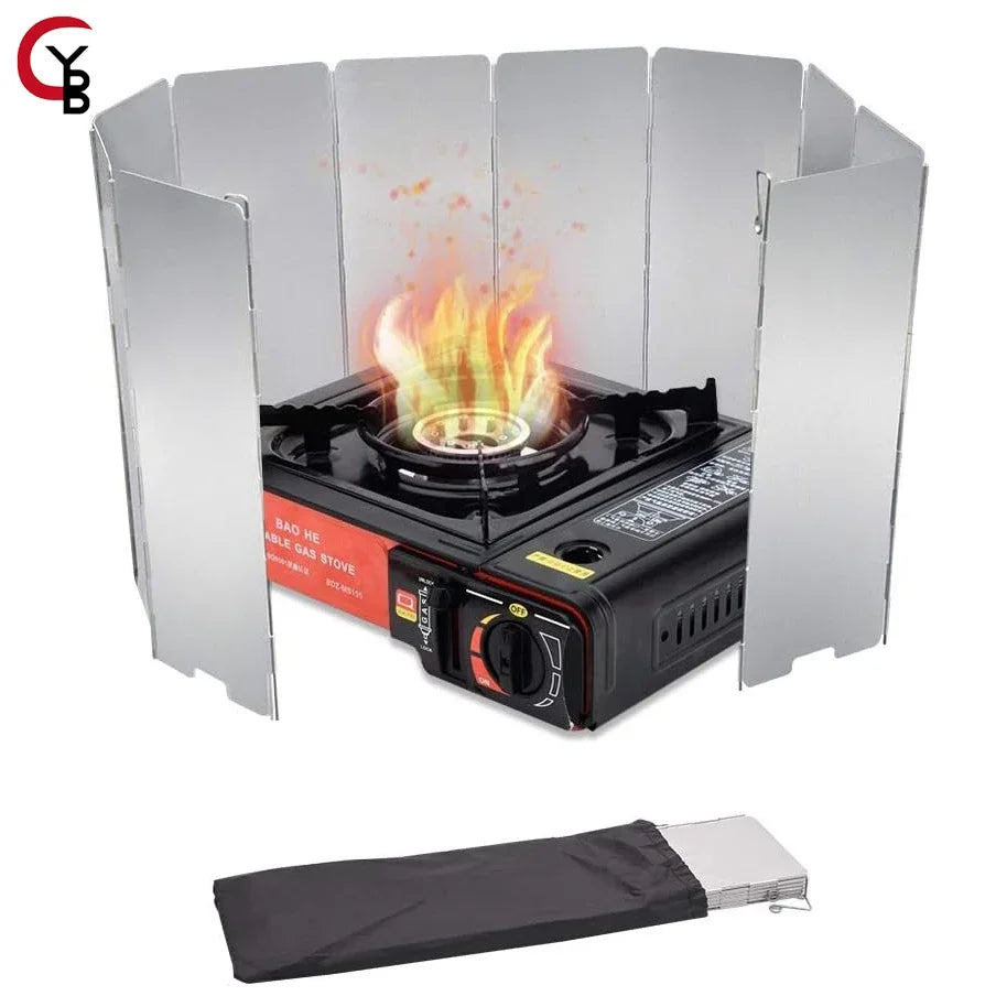 BowLift | WindShieldX Camping Windshield | Foldable & Ultralight | Stainless Steel | For Gas Cookers & Outdoor Cookers
