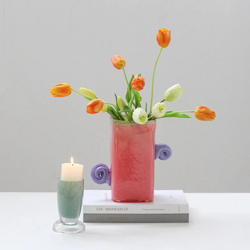 Glass Vase with Binaural Handle | Bowlift