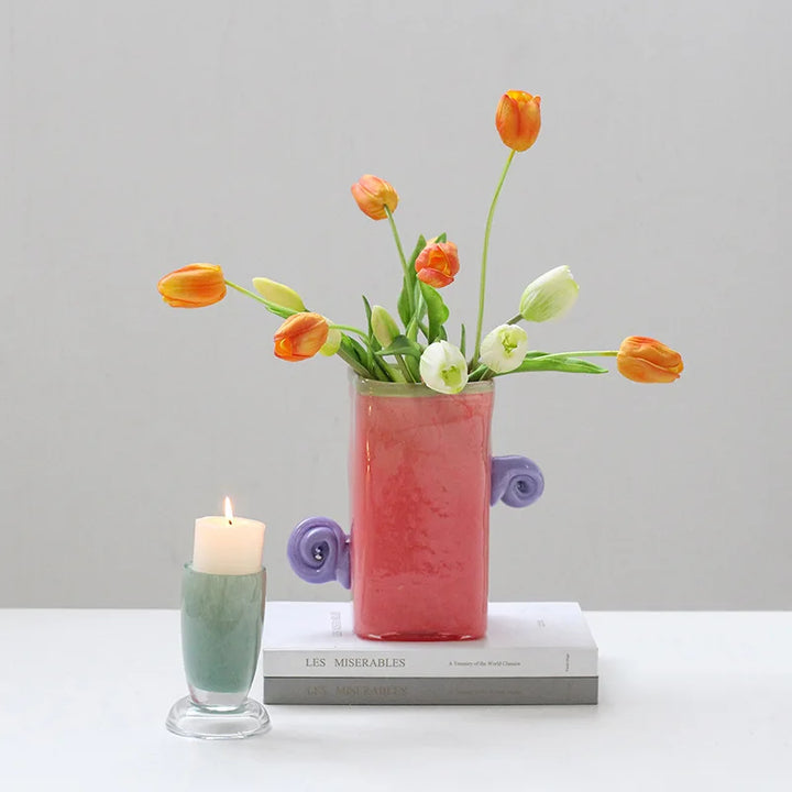 Glass Vase with Binaural Handle | Bowlift