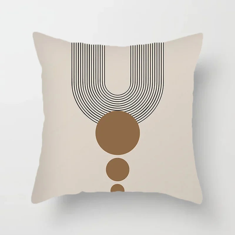 BowLift | Aurum Cushion Cover - Modern Black-White Cushion Cover with Abstract Art Print