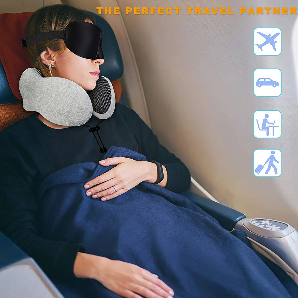 BowLift | U-shaped neck pillow made of memory foam for travel and sleeping