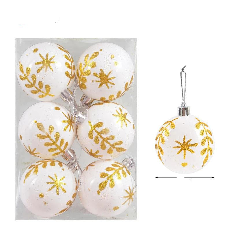 BowLift | Glass Christmas Ornaments Pattern Set of 6 Balls for the Tree