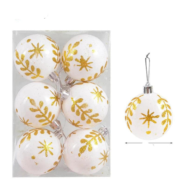 BowLift | Glass Christmas Ornaments Pattern Set of 6 Balls for the Tree