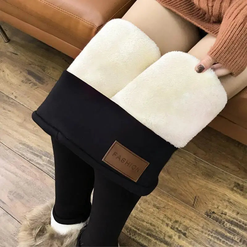 BowLift | Women's Thermal Leggings | Lamb Cashmere Lined & Figure Shaping | High Waist & Booty Lifting Effect | Velureva