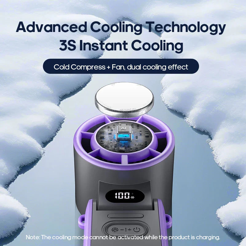 BowLift | CoolityGo Handheld Fan with Ice-Cool Technology | 100 Speed Levels | 3600mAh Battery | Foldable & Ultraleight