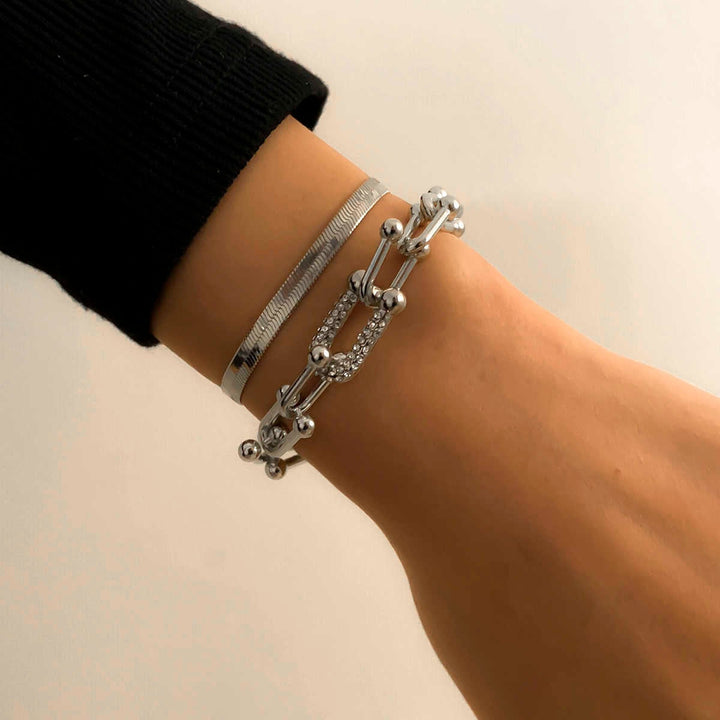 Stunning Bracelet Duo | Exquisite 2-Piece Set in Gold or Silver Bowlift
