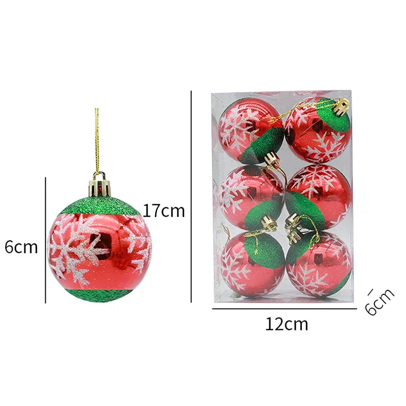 Elegant Snowflake Christmas Baubles Set – High-quality Christmas ornaments in red, white and gold, perfect for festive tree decoration at Christmas | Bowlift