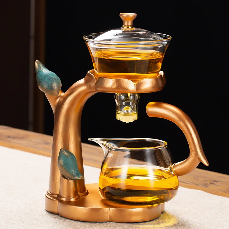 BowLift | Kung Fu Teapot Household Magnetic Extraction Semi-Automatic Lazy Tea Preparation Tool Glass Tea Set