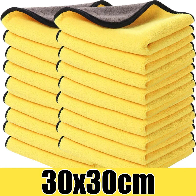 BowLift | GlanzMeister Microfiber Cloth Double-Sided | Extra Absorbent & Lint-Free | For Car, Glass & Household | Yellow/Grey