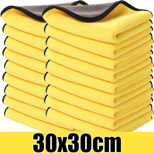 BowLift | GlanzMeister Microfiber Cloth Double-Sided | Extra Absorbent & Lint-Free | For Car, Glass & Household | Yellow/Grey