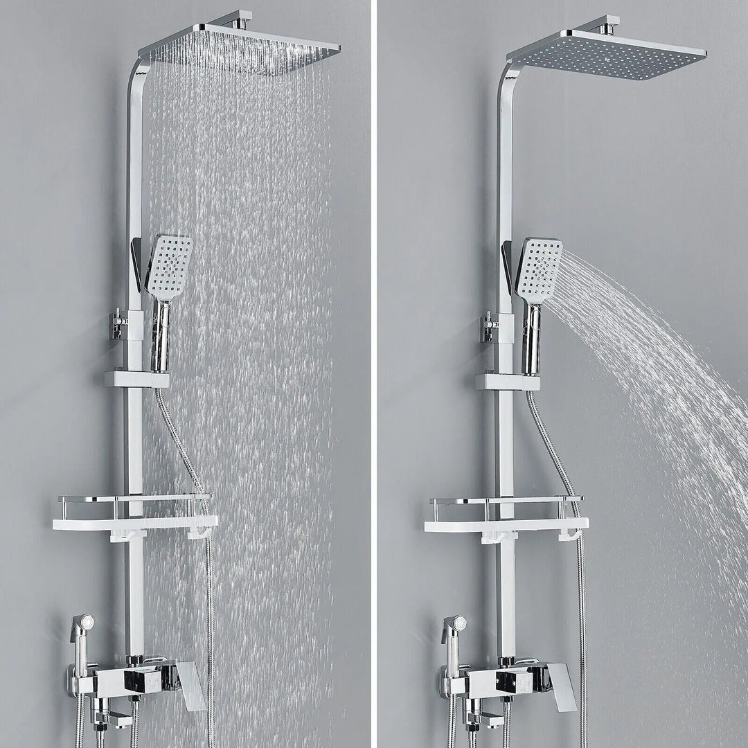 BowLift | RainFlow Luxe Rain Shower Set – adjustable brass shower fixture with 4 functions