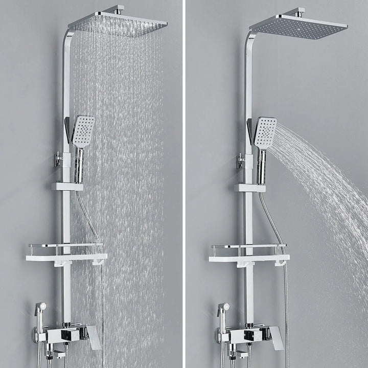 BowLift | RainFlow Luxe Rain Shower Set – adjustable brass shower fixture with 4 functions