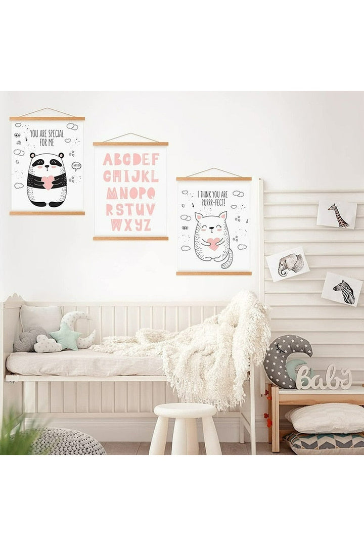 Magnetic wooden poster frame hanger | Bowlift