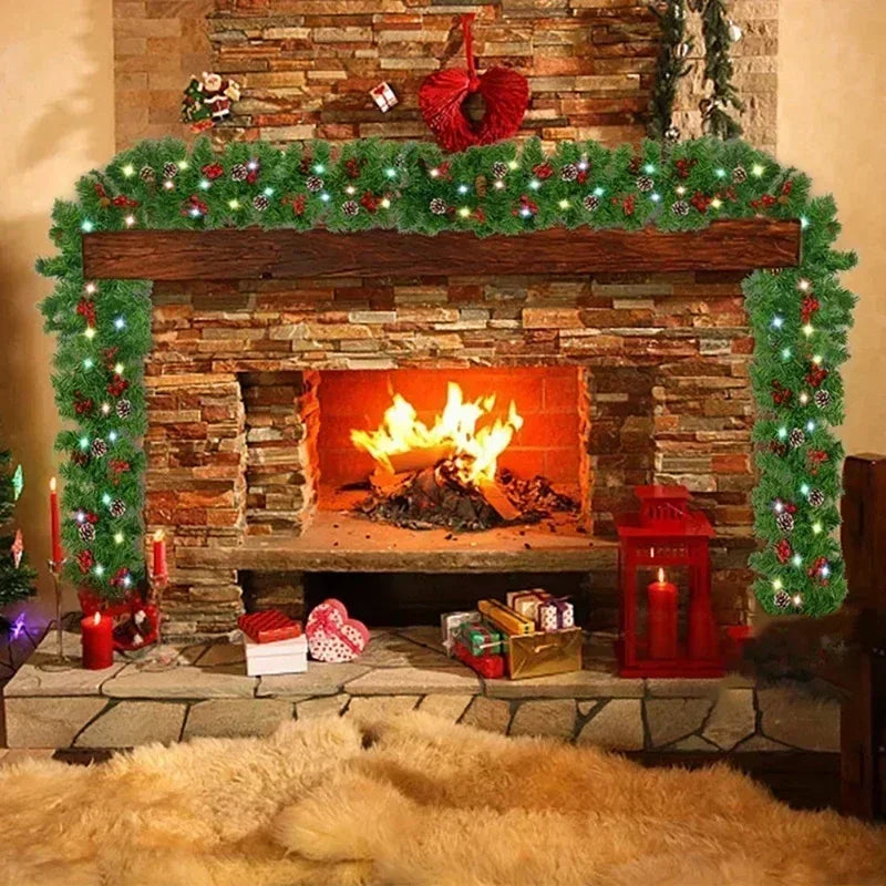 BowLift | LED Christmas Rattan Garland for Stairs and Fireplace