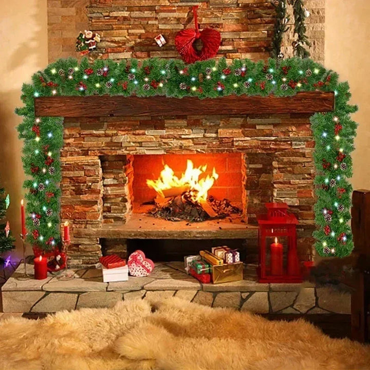 BowLift | LED Christmas Rattan Garland for Stairs and Fireplace