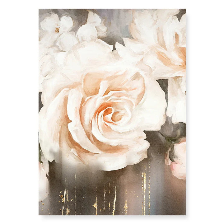 Pink Beige Petals Big Floral Wall Art Fine Art Canvas Prints Elegant Abstract Botanical Pictures For Living Room Bedroom Art Decor | Bowlift