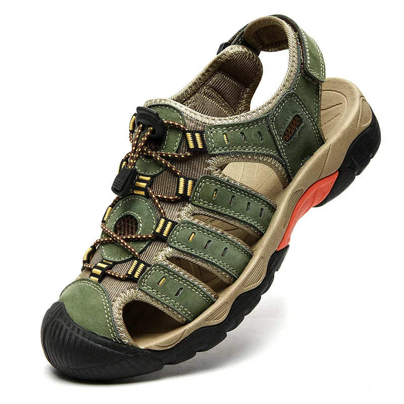 BowLift | Summer Men's Outdoor Sandals Beach Shoes Genuine Leather Trekking Hiking