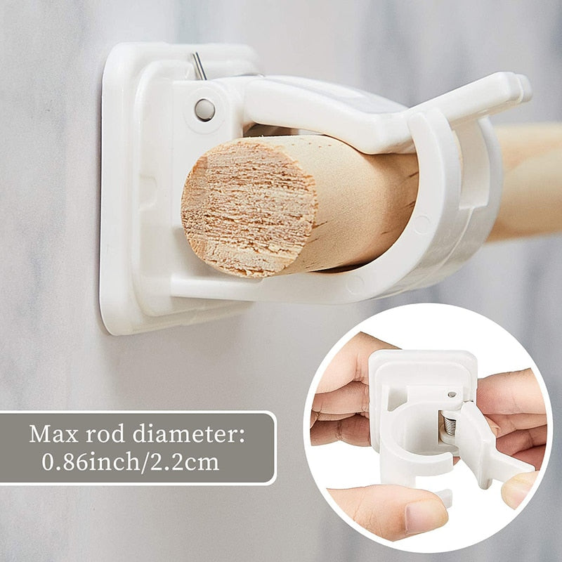 Self Adhesive Curtain Rod Holder | Bowlift